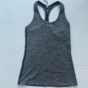 Lululemon Racerback Tank Top in heathered grey and black